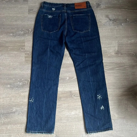 NEW one teaspoon VIRGIN BLUE AWESOME BAGGIES HIGH WAIST STRAIGHT LEG JEANS BLUE - Picture 3 of 14